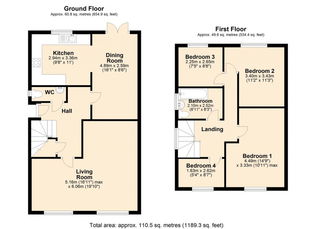 Floorplans For Rydal Road, Little Lever, Bolton