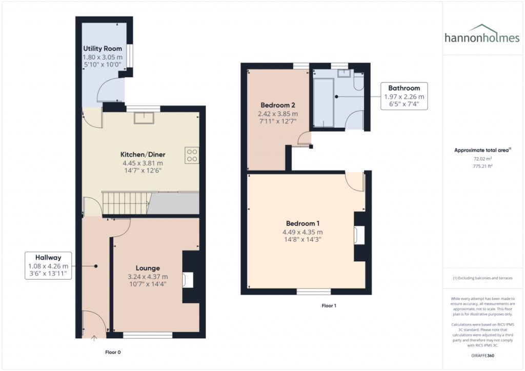 Floorplans For Grosvenor Street, Little Lever, Bolton