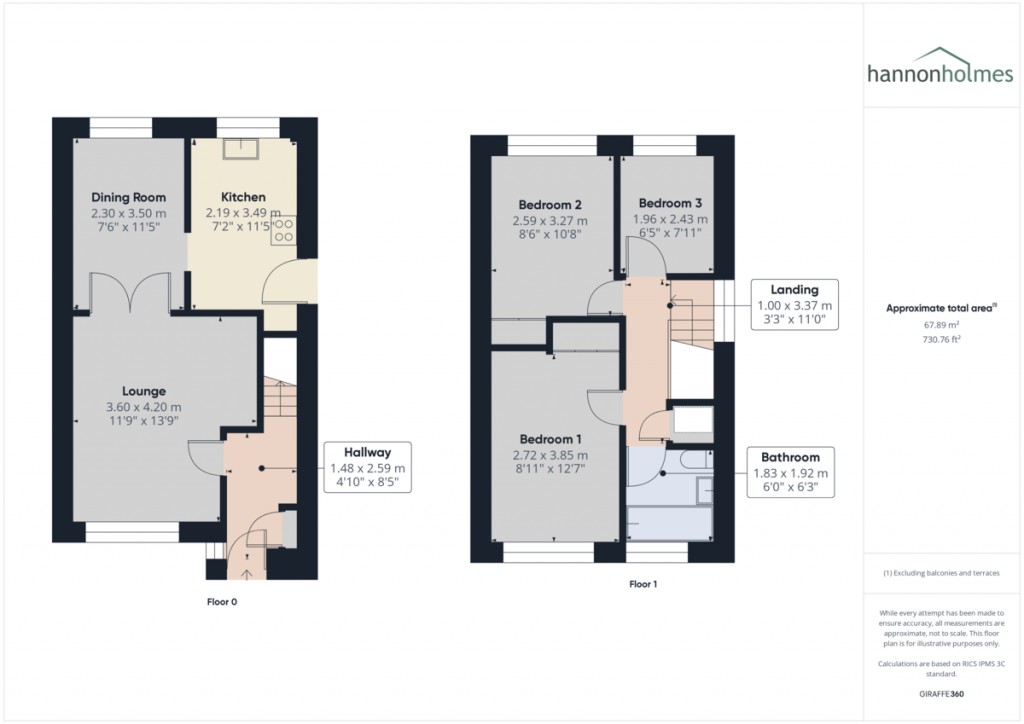 Floorplans For Hereford Crescent, Little Lever, Bolton