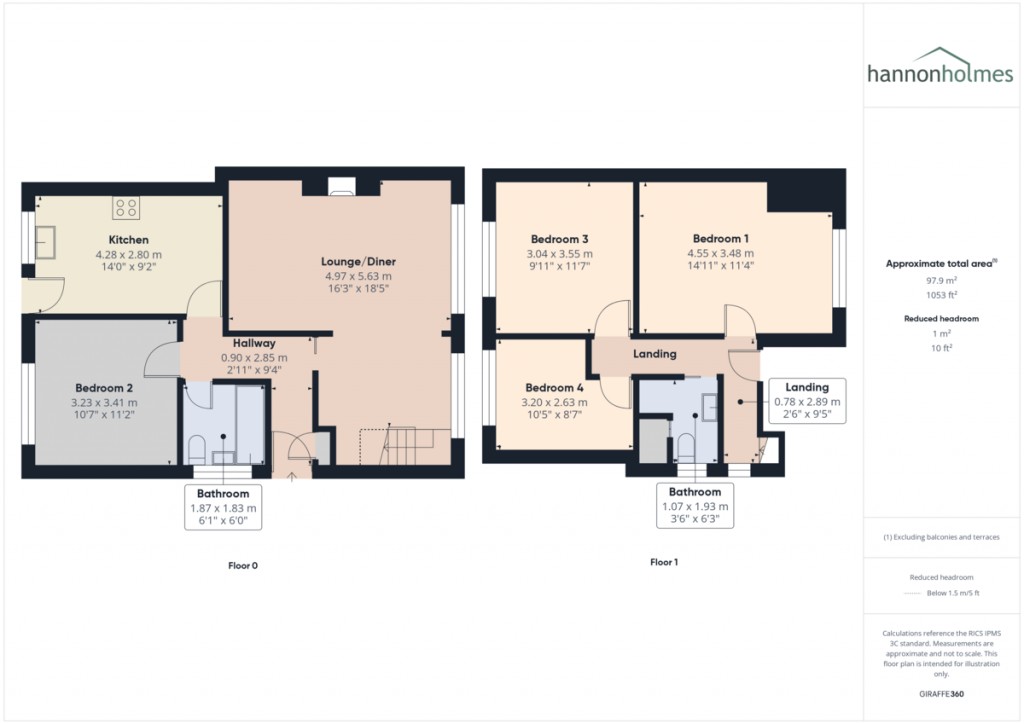 Floorplans For Sandown Crescent, Little Lever, Bolton