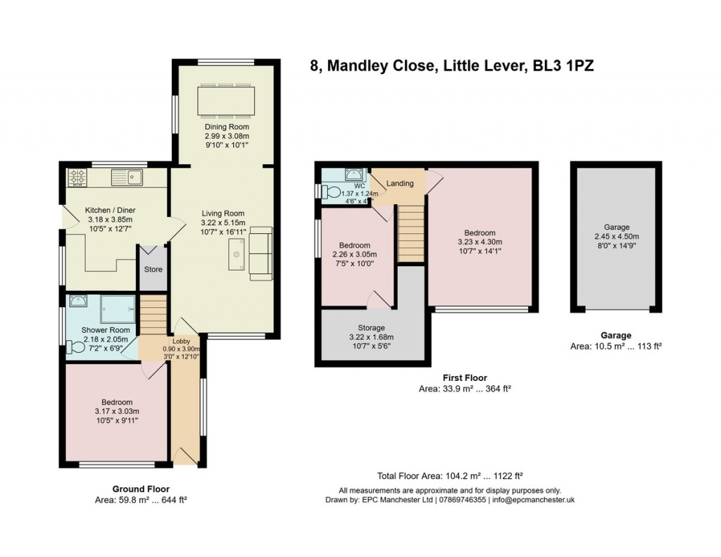 Floorplans For Mandley Close, Little Lever, Bolton
